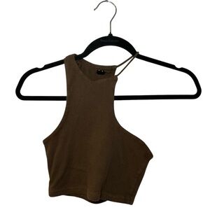 Hey Babe Brown Sleeveless Tank Top